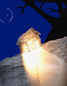 Painting of house lit within