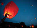 Setting paper lanterns afloat